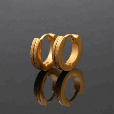 China Latest Design Elegant Circle Earrings Gold Plated Jewelry Women Earrings Stainless Steel Jewelry for sale