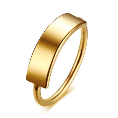 China Fashionable High Quality 14k Gold Jewelry Wholesale Custom Engraved Name Ring For Women for sale