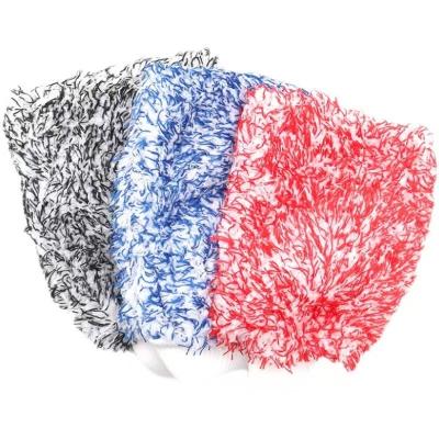 China Super Dirt-removing Power Double-sided plush car polish gloves Microfiber absorbent cleaning coral pile large car wash gloves for sale