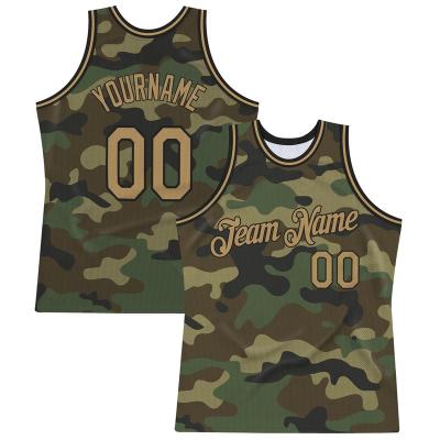 China Wholesale Custom Blank Basketball Tank Tops Sublimation Polyester Antibacterial Mesh Camouflage Design Your Basketball Uniform for sale