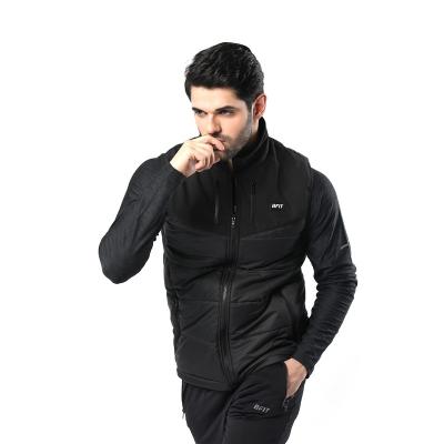 China BFIT Zipper Winter Slim Fit Black Sleeveless Tracksuit Quilted Soft QUICK DRY Shell Paneled Collar Vest Comic Men for sale