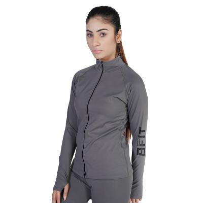 China sports & BFIT Workout Yoga Wear Breathable Zipper Jacket Workout Clothes Women's Sports Tops Running Quick-Drying Long Sleeve With Thumb Holes for sale