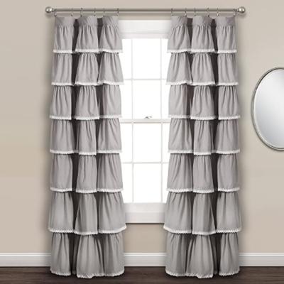 China HF2022 Blackout Hot Sale Ruffle Window Lace Curtains Ready Made for sale