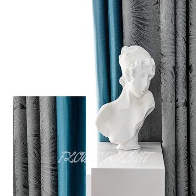 China 2022 new blackout solid color jacquard blackout curtain simple stitching living room bedroom for sale