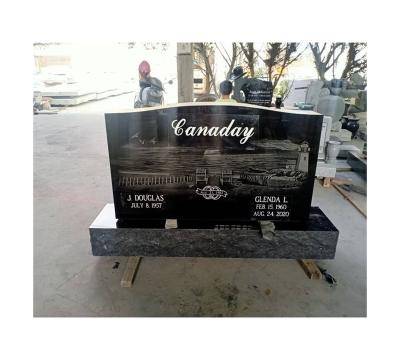 China Rich Colors Available For Choice Brand New Solid American Style Factory Supplier Black Shanxi Headstones Wholesale for sale