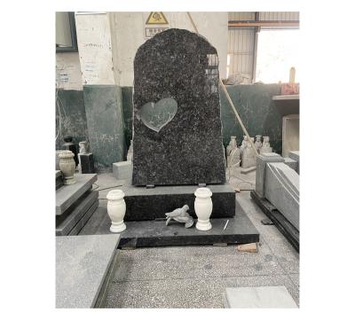 China Rich Colors Available For Cheap American Style New Brand Blue Pearl Cemetery Headstones Prices Customized By Choice for sale