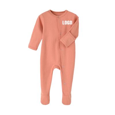 China Infant Boy Solid Overalls Short Sleeve Pure Cotton Overalls Infant Boy's Long Sleeve Overalls Round Neck Rompers for sale