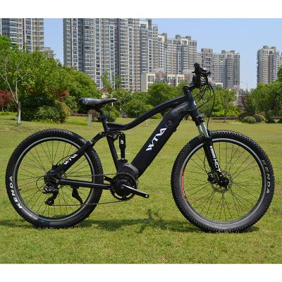 China Aluminum alloy 27.5 inch 1000w drive suspension full motor ebike mountain medium electric mountain bike for sale