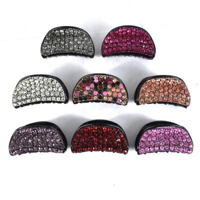 China Crystal Hair Clip Plastic Rhinestone Hairpin Custom Design Diamond Hair Claw Clip Colorful Luxury New Style for sale