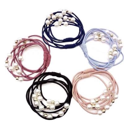 China Handmade Hair Ring Colorful Hair Ties Pearl Headband Beautiful Cheap Headband Beautiful Pearl Headband Factory Supply Decoration Pearl for sale