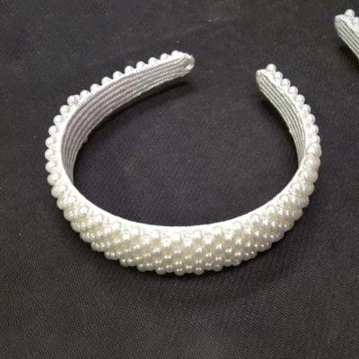 China Hot Selling Handmade Fashion Girls Pearl Headband Hair Band String Pearl Headband Girls Pearl Headband for sale