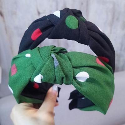 China Luxury Hot Sale Colorful Knot Headband Dot Head Band Polyester Head Wrap For Girls for sale