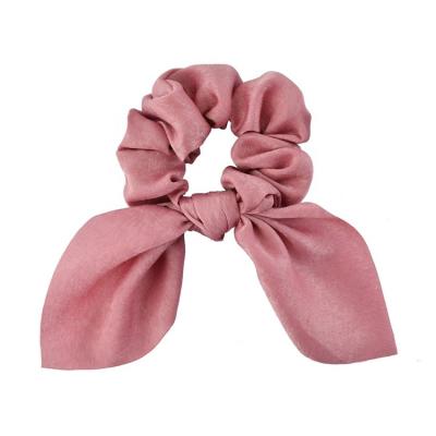 China Fashion Korean Style Stain Hair Scrunchies Colorful Knotted Bow Hair Tie Custom Elastic Hair Band Accessories for sale