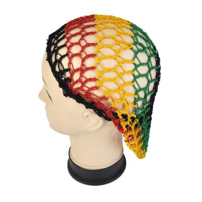 China Colorful Design Polyester Sleep Hat Knitted Rayon Hair Net Pocket Crochet Hair Snood For Elegant Ladies for sale