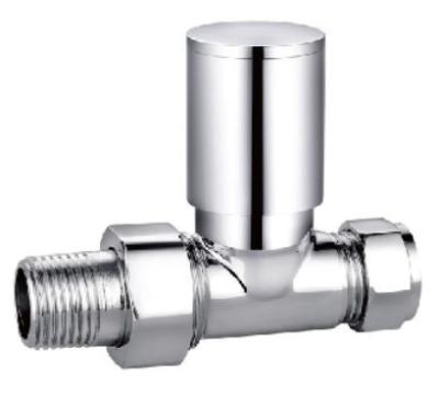 China Modern Straight Chrome Towel Rail Valves 15mmx1/2'' For Copper Pipe for sale