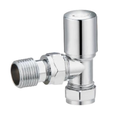 China Modern Angled Radiator Valves 15mmx1/2'' For Copper Pipe With Valve Tail Chrome Plated for sale