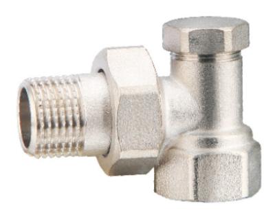 China Angled Return Radiator Lockshield Valves 1/2'' For 1/2'' Steel Pipe Nickel Plated for sale