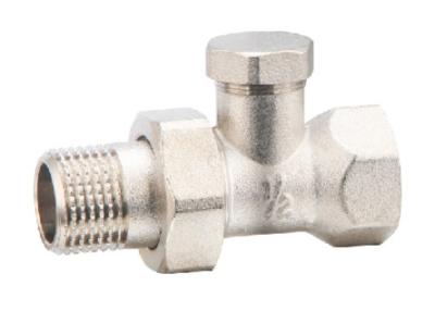 China Straight Return Towel Radiator Lockshield Valve 1/2'' Nickel Plated Balancing Valve for sale