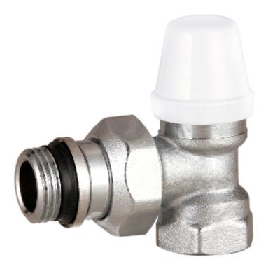 China Adjusting Angled Radiator Lockshield Valves 1/2 Inch Nickel Plated Self Sealing for sale