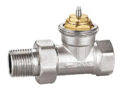 China Microbore gerades thermostatisches Heizkörperventil mit Rücklaufverschraubung 1/2'' x 1/2'' vernickelt zu verkaufen