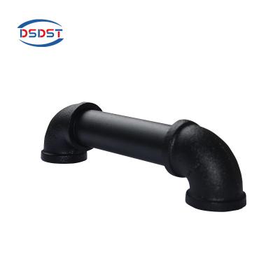 China Retro Industrial Product Accessories/Decoration 90 Degree Street Elbow Black Malleable Iron Pipe Fittings Coupling Conduit Elbow for sale