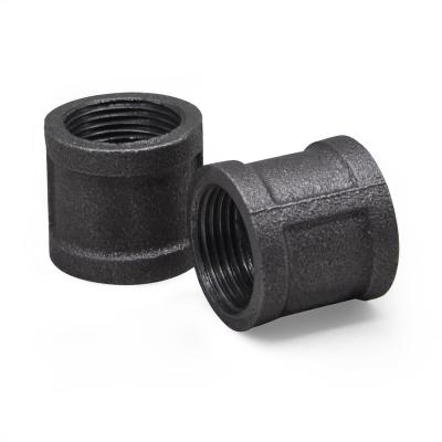 China Black Malleable Iron Pipe Fittings Female Threaded Malleable Iron Pipe Fittings Sockets Beaded Joined Connector Home Decor Tube for sale