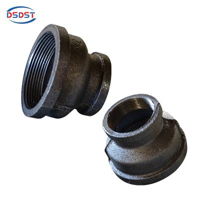 China Handwork Decoration 240 Malleable Iron Black Reducing Socket Female Ribbed Banded Cast Iron Pipe Fittings Used For Home Decor 1/2