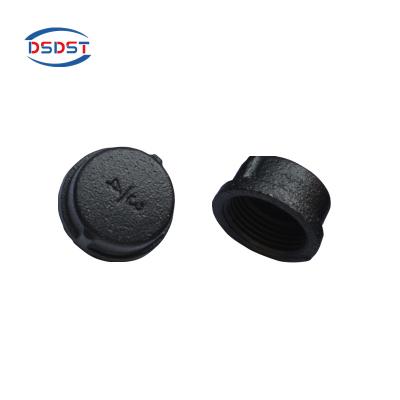 China Retro Industrial Product Accessories / Decoration Cast Iron Malleable Pipe Nipples Female Threaded Connector Caps End Pipes for sale