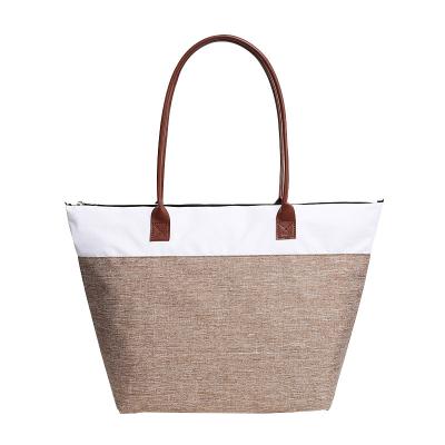 China Fashion New Design PU Leather Canvas Bags Women Shape Canvas Tote Bag Shoulder Ladies Handbags For Travel for sale