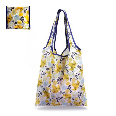 China Eco-Friendly Custom Recycled Grocery Supermarket Polyester Foldable Reusable Shopping Tote Bag Eco Friendly for sale