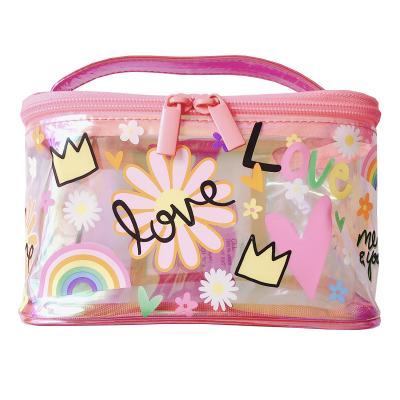 China Fashoion Wholesale Cosmetic Bags Waterproof Portable Large Capacity PVC Bag Travel Toiletry Clear Cosmetic Bag and Case for sale