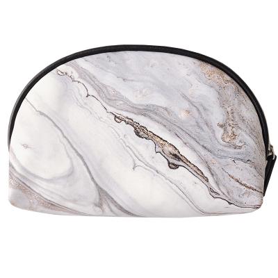 China Large Fashoion Toiletry Bag Travel Bag Custom Made Marble Makeup Cosmetic Case Pu Leather Cosmetic Bag for sale