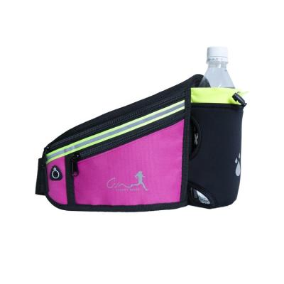 China Wholesale Water Proof Neoprene Waterproof Fitness Fanny Pack Elastic Running Belt Sports Waist Bag With Bottle Holder for sale