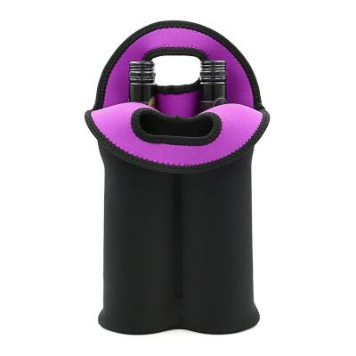 China Insulated Portable Neoprene Wine Bag with Carry Handle for sale