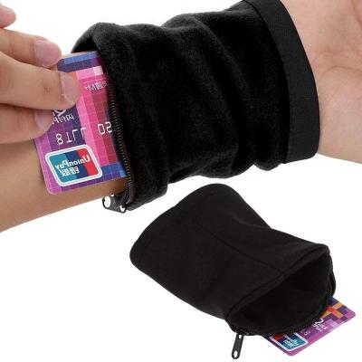 China Multifunctional Multifunctional Wrist Band Wallet For Polyester Running Wrist Sweated Suite Bands Wrist Wallet for sale