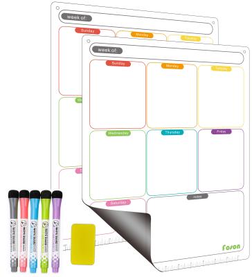 China magnetischer wöchentlicher Mahlzeit-Planer der Küchen-2pcs, damit Kühlschrank Listen-Brett tut zu verkaufen