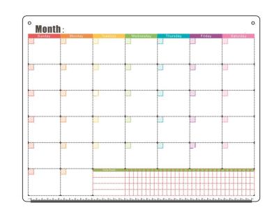 China OEM seco de la blanco del borrado del calendario magnético mensual grueso adicional del refrigerador en venta