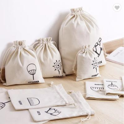 China Personalized Colorful Small Muslin Cotton Fabric Bag Drawstring Pouch for sale