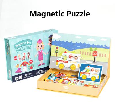 China Preschool Magnetic Educational Jigsaw Puzzles Board Traffic Dress For Children for sale