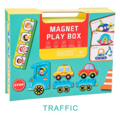 China OEM Educational Magnetic Puzzle Box Traffic Theme For 2 Year Olds Kids for sale