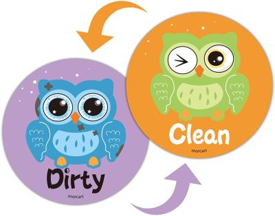 Chine Hibou animal Flip Sign Dishwasher Sticker Clean sale propre magnétique d'OEM sale à vendre