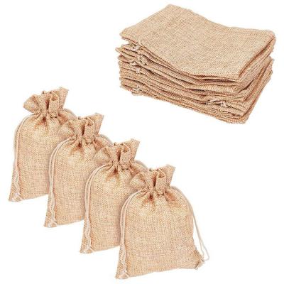 China Customized Printed Jute Bags Storage Linen Drawstring Hessian Sacks for sale