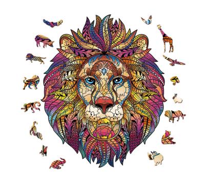 China Mysterious Lion personalised wooden jigsaw Puzzles Gift For Adults Kids for sale