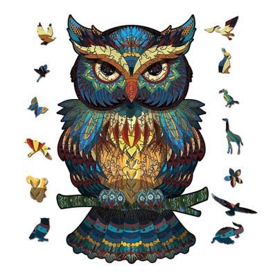 China ODM Unique Animal Owl Wooden Jigsaw Puzzle Gift For Adults Kids for sale