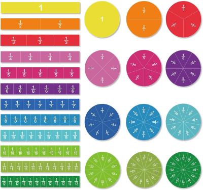 China Magnetic Tile Circle Fractions Set 156 Pieces 12 Color Coding Counting And Math Toys for sale