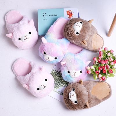 China Cushioning Soft Plush Sheep Indoor Winter Slippers Soft Comfortable Home Slippers For Women And Girls Free Size for sale