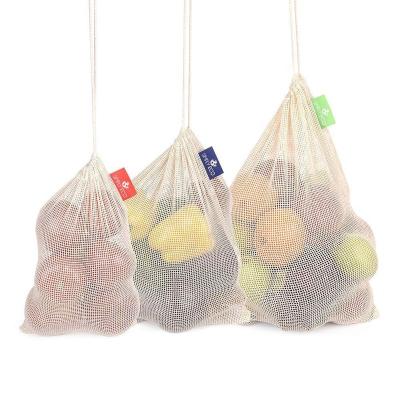 China Recyclable Super Mall Cotton Net Bag Storage Shopping Vegetable Bag Shopping Bag With Rope for sale