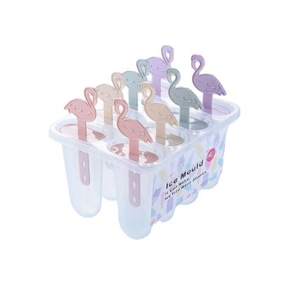 China Lovely Flamingo Ice Cream Plastic Homemade Tray Mold Plastic Block Ice Molds for sale