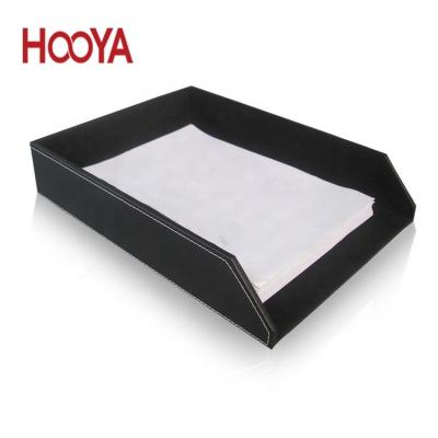 China Leather Leather Folder Tray Letter Tray Stationery Organizer PU Stationery Store Desk Holder in School & Classroom & Office for sale