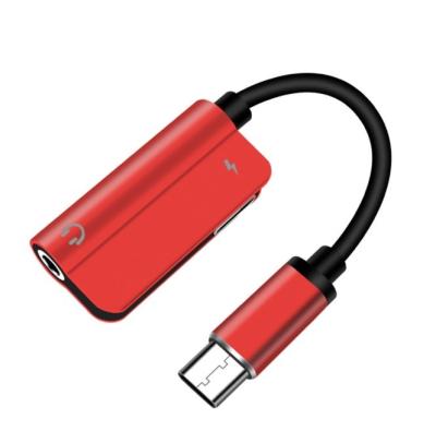 China Camera Audio Type C Charging To 3.5mm Two-in-One Mobile Phone Charging Call Line Adapter Cable for sale